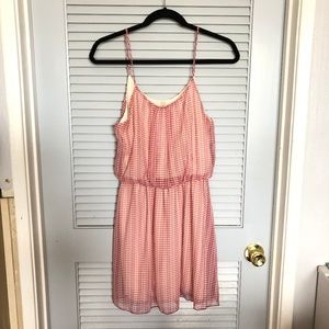 Red and white gingham spaghetti strap dress